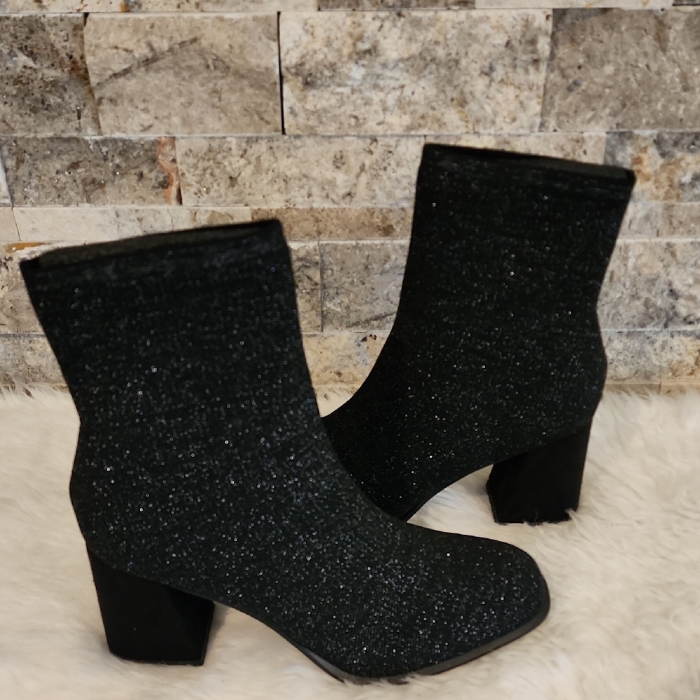 Mia Piana Bootie Elegant Black / Silv Ankle Boots Brand New